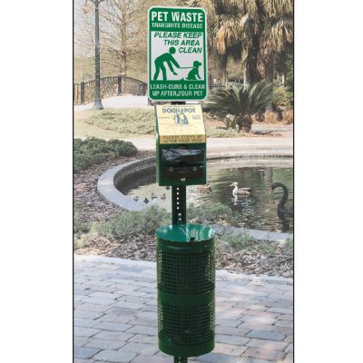 Pet Waste Disposal Station Dogipot 1003 L Receptacle by Emedco