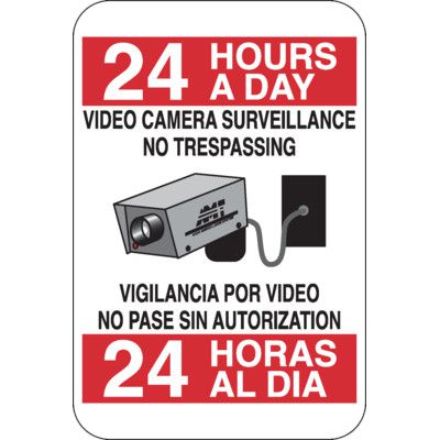 【監視カメラ看板】24Hour Security on Duty Sign！ 24 Hour Video Surveillance Sign, Security Camera Sign