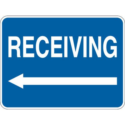 High Visibility Overhead Signs - Receiving (w/ Left Arrow Graphic ...