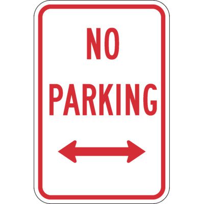 No Parking Sign w/ Double Arrow | Seton