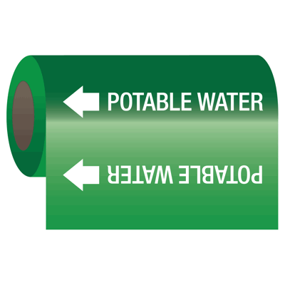 Water Sampling Point Sticker Self-Adhesive Pipe Markers-On-A-Roll - Potable Water | Seton