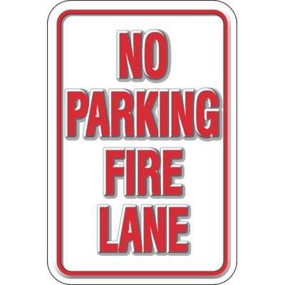 3-D No Parking Fire Lane Sign | Emedco