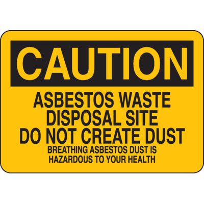 Caution Asbestos Waste Disposal Site Sign | Emedco