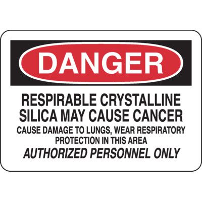 Danger Respirable Crystalline Silica - Silica Safety Sign | Seton | Seton