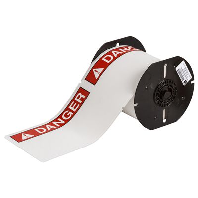 Labels R30 B30 Series Label: Polyester, ANSI DANGER, Red on White, 4 in H x 6.25 ...