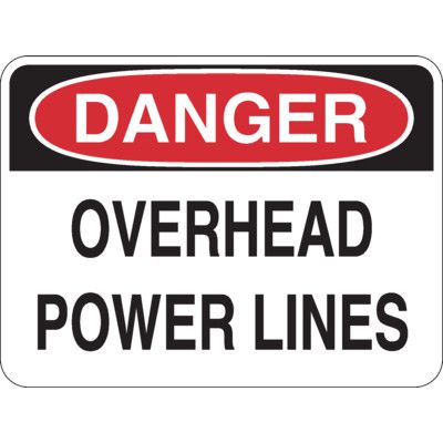 Electrical Safety Signs - Danger Overhead Power Lines | Emedco