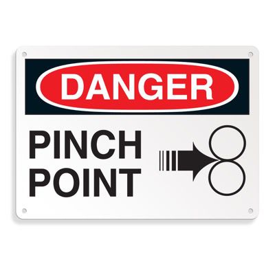 Equipment Hazard Mini Safety Signs - Danger Pinch Point | Seton
