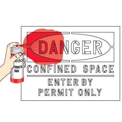 Gefahrenschild "Danger – Erlaubnis Erforderlich – Confined Space" – 25,4x17,8 Cm, Kunststoff, OSHA-konform