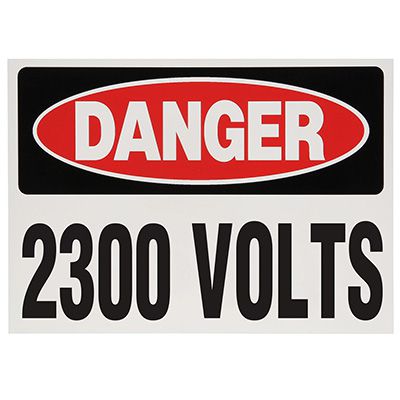 Danger 240 Volts - 5pk ANSI Z535 Electical Labels | Emedco