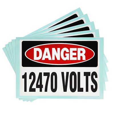 Voltage Warning Labels - Danger 12470 Volts | Emedco