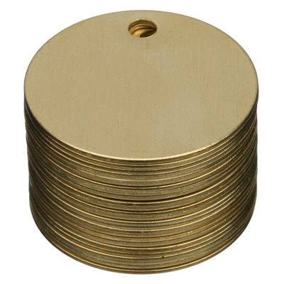 Blank Brass Valve Tags | Round & Square | Multiple Sizes | Seton display picture 2