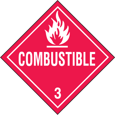 Combustible Hazardous Material Placards | Safety Placards