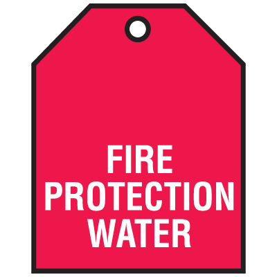 Fire Protection Water - Vinyl Valve Indicator Tags | Emedco