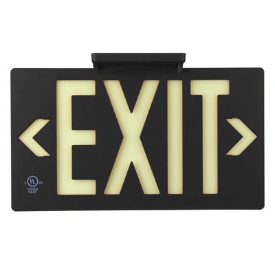 Vsafety Cartello Uscita Di Sicurezza 'Fire Exit Only' – 300x100 Mm – Plastica Fosforescente – Conforme EN ISO 7010 - 2