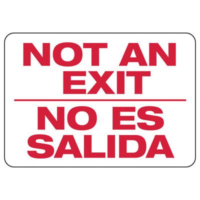 Exit Signage Multilingual Not An Exit Signs, Bilingual Safety Exit Signs | Seton | Seton