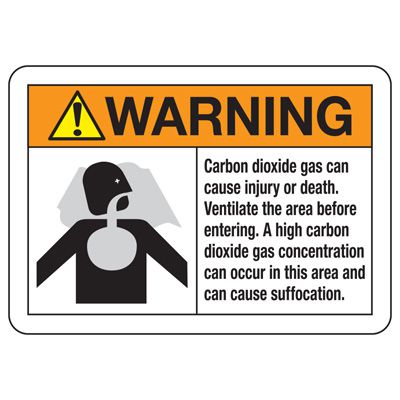 ANSI Warning Sign - High CO2 Concentration | Emedco