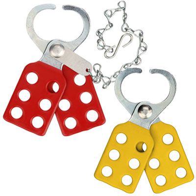 Lockout Hasp, Steel, Black/Yellow, 1", No Tabs : Amazon.sg